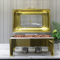 Grosir 9L persegi panjang piring chafing baru piring chafing peralatan katering piring masak