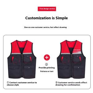 سترة عاكسة مخصصة للجنسين من القطن القابل للتنفس، معتمدة من CE، للحماية في مواقع البناء والديكور - Product Image 3