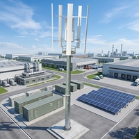 Nouvelle conception, 200 kW, 400 V, vitesse de démarrage 2 m/s, système de générateur éolien hybride solaire de type H à axe vertical, kits