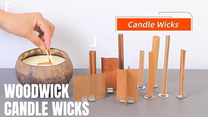 Noyau de bougie épais en bois naturel DGV avec support en <span class=keywords><strong>fer</strong></span> nouveau Style bricolage mèche Clips et autocollants pour la fabrication de bougies - Product Image 4