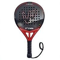Raquette de padel en fibre de carbone tissée OEM 12k, finition holographique transparente, professionnelle