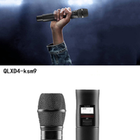 Système de Microphone Karaoké sans Fil QLXD4 KSM9/Beta58a UHF Vraie Diversité avec Micro Main, Kit pour Église