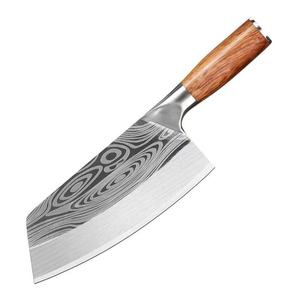 उच्च ग्रेड 3Cr13 स्टेनलेस स्टील रसोई चाकू सेट हस्तनिर्मित जाली ब्लेड चीनी शेफ सब्जी सफाई और बोरिंग लकड़ी चाकू - Product Image 4