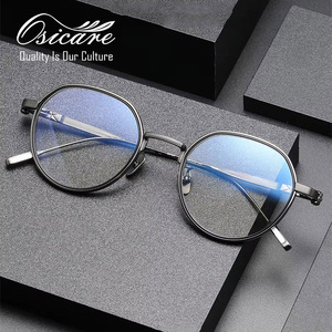 KV61 Lunettes de vue de haute qualité CE End Round Computer Wear <span class=keywords><strong>Vooglam</strong></span> Marque Kacamata Hommes Oculos Titane Lunettes de vue pour hommes - Product Image 1