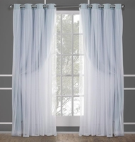 Rideaux d'intérieur double couche et occultants assombrissants, ensemble de 2 packs d'œillets à haut rendement énergétique Aqua New Arrival