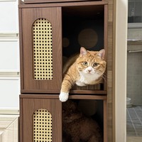 Nichoir pour chien semi-fermé en bois massif respirant - Utilisation intérieure toutes saisons, mobilier pour animaux personnalisable, nichoir en bois pour chat et chien