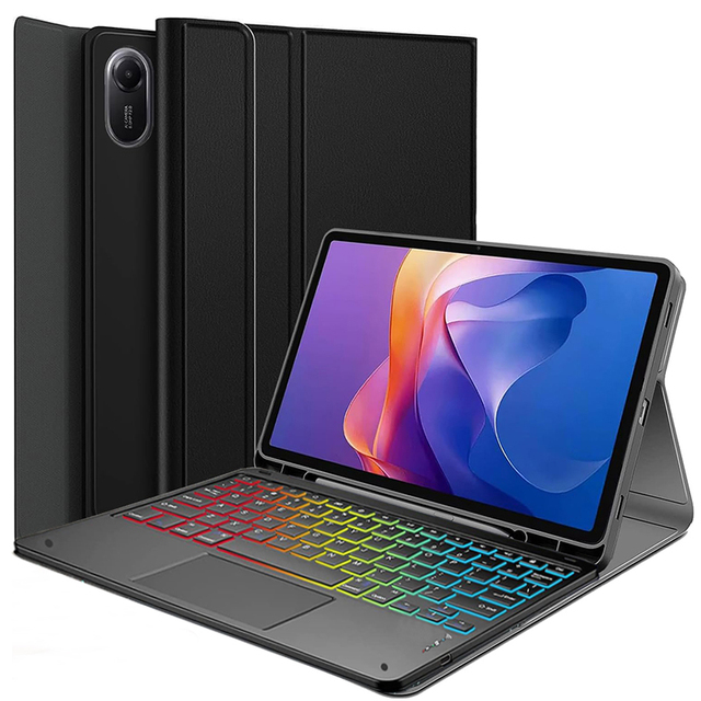 Touchpad Keyboard Case for Xiaomi Redmi Pad 2 2025 11 Inch 3-Zone Rainbow Backlit Keyboard Cover for 11" Redmi Pad 2 2025