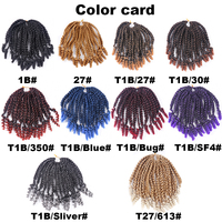 Tresses de boîte de jungle de cheveux synthétiques populaires tresses de boîte de déesse de cheveux de crochet avec des extrémités bouclées cheveux de tressage de fibre de la meilleure qualité grise
