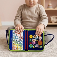 Livre d'activités Montessori personnalisable en feutre, livre silencieux préscolaire, livre sensoriel d'apprentissage précoce pour bébés, livre d'autocollants magiques, jouets pour enfants et tout-petits