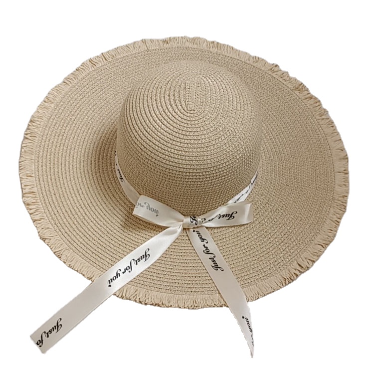 Панама женская Соломенная с широкими полями, пляжная шляпа от солнца, для путешествий, летняя