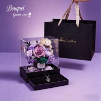 Saint-Valentin/Noël 2026 : Boîte cadeau en acrylique légère avec roses artificielles en savon, boîte à bijoux, design exclusif, nouveauté, livraison rapide directe
