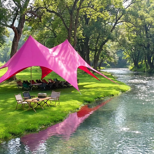 Tente Étoilée Géante 20x8.6x4.5m Rouge Rose à Trois Sommets, Imperméable, pour Événements Extérieurs, <span class=keywords><strong>Prix</strong></span> <span class=keywords><strong>Usine</strong></span>, Vente en Gros - Product Image 4