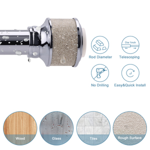 <span class=keywords><strong>Tringle</strong></span> à rideau de douche télescopique longue réglable en fer moderne avec conception d'angle aucun <span class=keywords><strong>perçage</strong></span> requis - Product Image 6