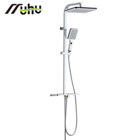 Colonne de douche murale effet pluie en acier inoxydable premium avec mitigeurs et ensemble de pommes de douche