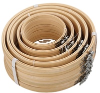 Cerceaux en bois Charmkey 100% bambou, cerceau à broder de couleur naturelle