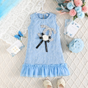 Summer Light Luxury <b>Small</b> Fragrant Style Sleeveless Dress With Three-dimensional Flowers and Fresh Western Style Skirt - Product Image 1