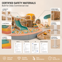 Parque Infantil Interior para Guardería, Piscina de Arena Rosa Crema, Rampa de Escalada, Piscina de Pelotas, CE ISO 9001, Diseño Personalizado para Proyectos de Hoteles y Clubs