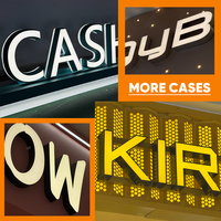 Letrero Daco ODM LED Tienda Señalización frontal Letras de canal 3D personalizadas Letrero electrónico de etiqueta privada