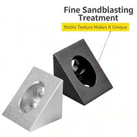 Support d'angle triangulaire réglable usiné CNC en alliage d'aluminium anodisé/plaqué noir/argent pour guide linéaire à rainure en V pour imprimante 3D