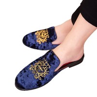 Nouveaux Mocassins Homme Printemps/Été 2026, Chaussures Semi-Ouvertes en Cuir Brillant, Chaussures Décontractées Respirantes Tendance pour Homme avec Style Mode