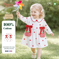 Vêtements de boutique pour bébés, barboteuse pour petite fille avec imprimé pomme, applique pomme, col Peter Pan et nœud