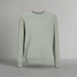 Sudadera Premium Verde Claro con Cuello Redondo, Mezcla de Algodón, Manga Larga, Puños Acanalados, Corte Regular, Informal, para Hombre, Moda de Invierno - Product Image 4