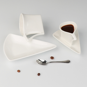 Service de tasses à <span class=keywords><strong>café</strong></span> et soucoupes, en céramique, pour le thé, en porcelaine, couleur blanche, - Product Image 2