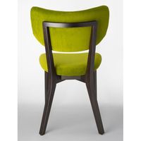 Chaise Moderne en Bois Tufté MOKA Hêtre Teinté MONOBLOCK Cadre Velours SURI Rembourrage en Bois Vert Vif-Matériau PU SRIVA01