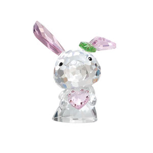 Figurine de lapin en cristal poli rose mignon, écologique, avec oreilles, souvenir, cadeau, décoration de printemps/pâques, presse-papier - Product Image 1