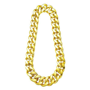 Collar de <span class=keywords><strong>rapero</strong></span> de cadena cubana acrílico chapado en oro para <span class=keywords><strong>hombre</strong></span> de alta calidad Chunky 80s-90s Hip Hop accesorio de <span class=keywords><strong>disfraz</strong></span> para ocasiones de regalo - Product Image 1