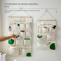 Sac de rangement suspendu pliable et détachable, 6 couleurs, double niveau, en coton non tissé, pour armoire, derrière la porte, organisateur mural pour chambre à coucher