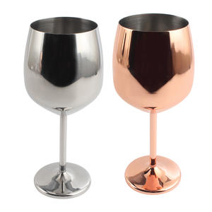 Verre à vin en acier inoxydable - 18,5 oz Verres à vin finition miroir argenté - Verres à vin incassables - Gobelets à vin en métal à pied - Product Image 6