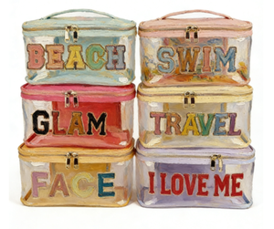 Grande Trousse de Maquillage Portable en PVC Grande Capacité pour Sac de Voyage, Design Tendance avec Logo, Rangement Transparent et Broderie, Fermeture Éclair - Product Image 2