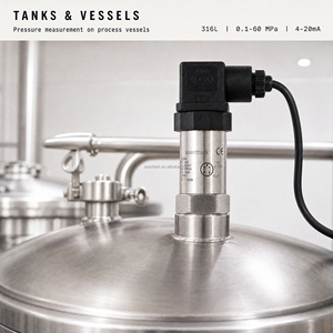 Kleiner Drucktransmitter mit 0,1-60Mpa 316L Aluminiumoxid-Keramikmembran, 0,1% Genauigkeit, 24VDC, 4-20mA, 2-Draht/3-Draht, IP65, MT100SP - Product Image 5