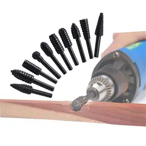 10PCS/套木工电动旋转锉木雕工具研磨抛光机电动工具打磨配件