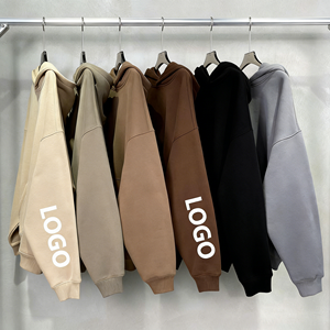 Sweat à capuche surdimensionné personnalisé, écologique, hiver, poids lourd, 350-500 GSM, coton French Terry pour hommes - Product Image 4