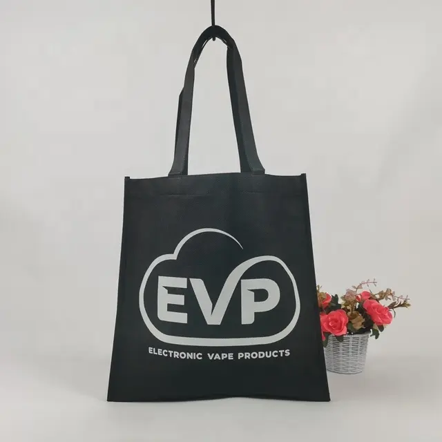Custom Nonwoven Black Wholesale Supplier Cheap Custom Tote Shopping Bag Tote Bag Travel Recycled Shopping Bag With Handle