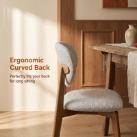 Chaise de salle à manger en bois massif et tissu, dossier souple, portable, confortable, design moderne, luxe léger, mobilier de salle à manger