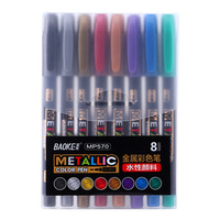 Marqueur acrylique liquide à pointe souple 8 couleurs, encre permanente neuve pour tissu, papier, peinture DIY, matériaux plastiques