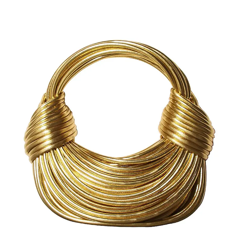 2022 Designer gold silver clutch bag Tie tie noodles Ladies handbag Shoulder bag Ladies dinner bag purse