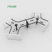Mobilier de bureau commercial Poste de travail de bureau ouvert à 120 degrés pour 6 personnes