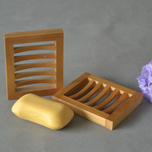 Wooden Soap <b>Dish</b> <b>Rack</b> Rectangle 2cm Self Drain Soap Storage Tray - Product Image 2