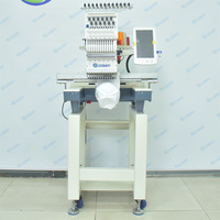 Nouvelle machine à broder industrielle informatisée à tête unique, 1200 tr/min, 12/15 aiguilles, haute précision, pour logo de chapeau, t-shirt, casquette