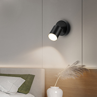 Projecteur à LED GU10 des fabricants, applique murale réglable simple noir mat