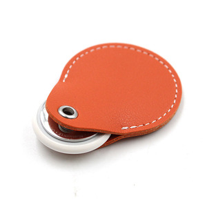 <b>Personalized</b> access card leather case <b>keychain</b> pendant, simple oval access card protective cover, creative Airtags leather case - Product Image 3
