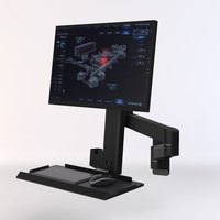 Nouveau support mural Meisonic T8-MA02KB VESA avec conduit de câbles, support d'écran rotatif, bras de plafond réglable pour moniteur jusqu'à 32 pouces