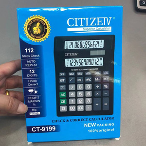 Calculatrice solaire Citizen CT-9199 à 12 chiffres, noire, pour bureau, dispositif de calcul financier - Product Image 3