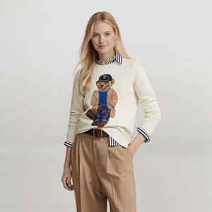 Maglione da <span class=keywords><strong>Donna</strong></span> in Lana Ricamato - Manica Lunga con Motivo a Orso Casual di Alta Qualità Morbido Maglione Lavorato a Maglia - Product Image 1