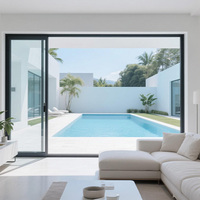 Porte coulissante en aluminium de haute qualité avec isolation thermique et verre double couche pour usage intérieur, écoles, salons, appartements