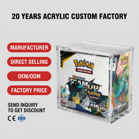 Boîtier de protection en acrylique ultra-transparent anti-UV avec couvercle coulissant pour cartes à collectionner TCG de qualité supérieure, pour la préservation des investissements
